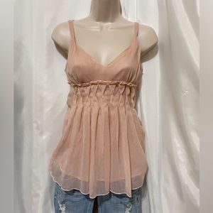 Peach Camisole with Smocking and Beads